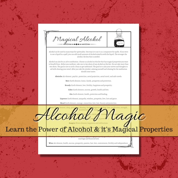 Alcohol Kitchen Witch Kit . Alcohol Witchcraft . Wiccan cooking