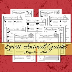 Spirit Animal Guide Grimoire Book of Shadows Printable Pages