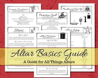 Altar Basics Grimoire pages for any Book of Shadows