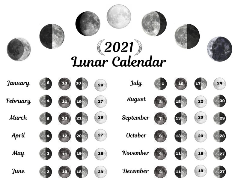 2021 2025 Lunar Calendar Bundle. Plus a Moon Phase Grimoire - Etsy