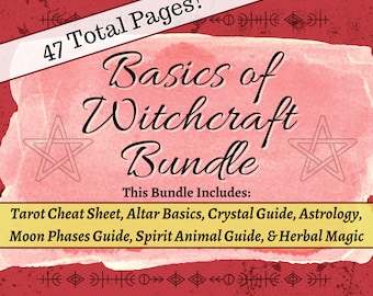 Conceptos básicos de la brujería. Kit de inicio de Grimoire digital para cualquier libro de sombras. Geniales imprimibles de brujería