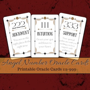Engelennummer Oracle-kaarten 111-999 Afdrukbare PDF-download ~ Maak contact met je engelen ~ Tarotkaarten met betekenissen ~ Oracle Waarzeggerij