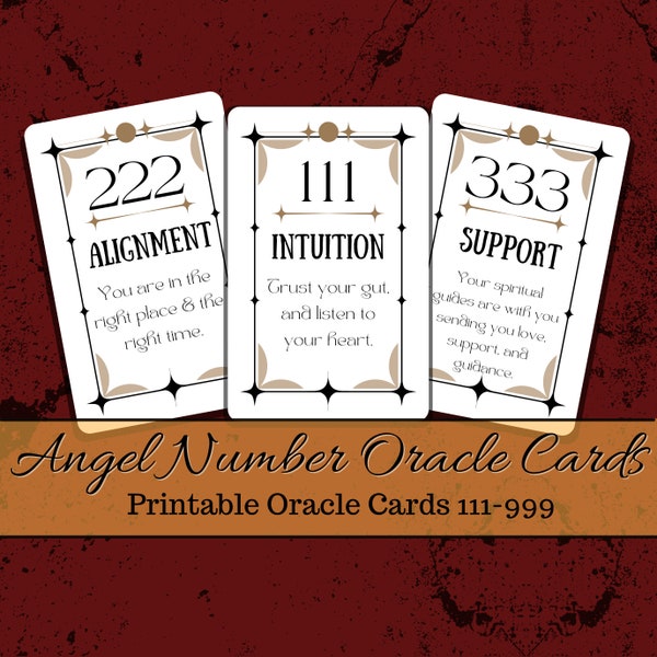 Printable Angel Number Meaning Cards Etsy