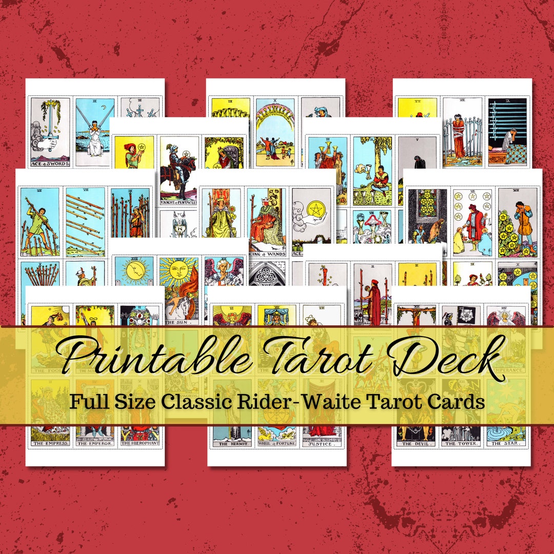 Tarot Deck, Printable Rider-waite Tarot Card Deck, With Major and Minor ...