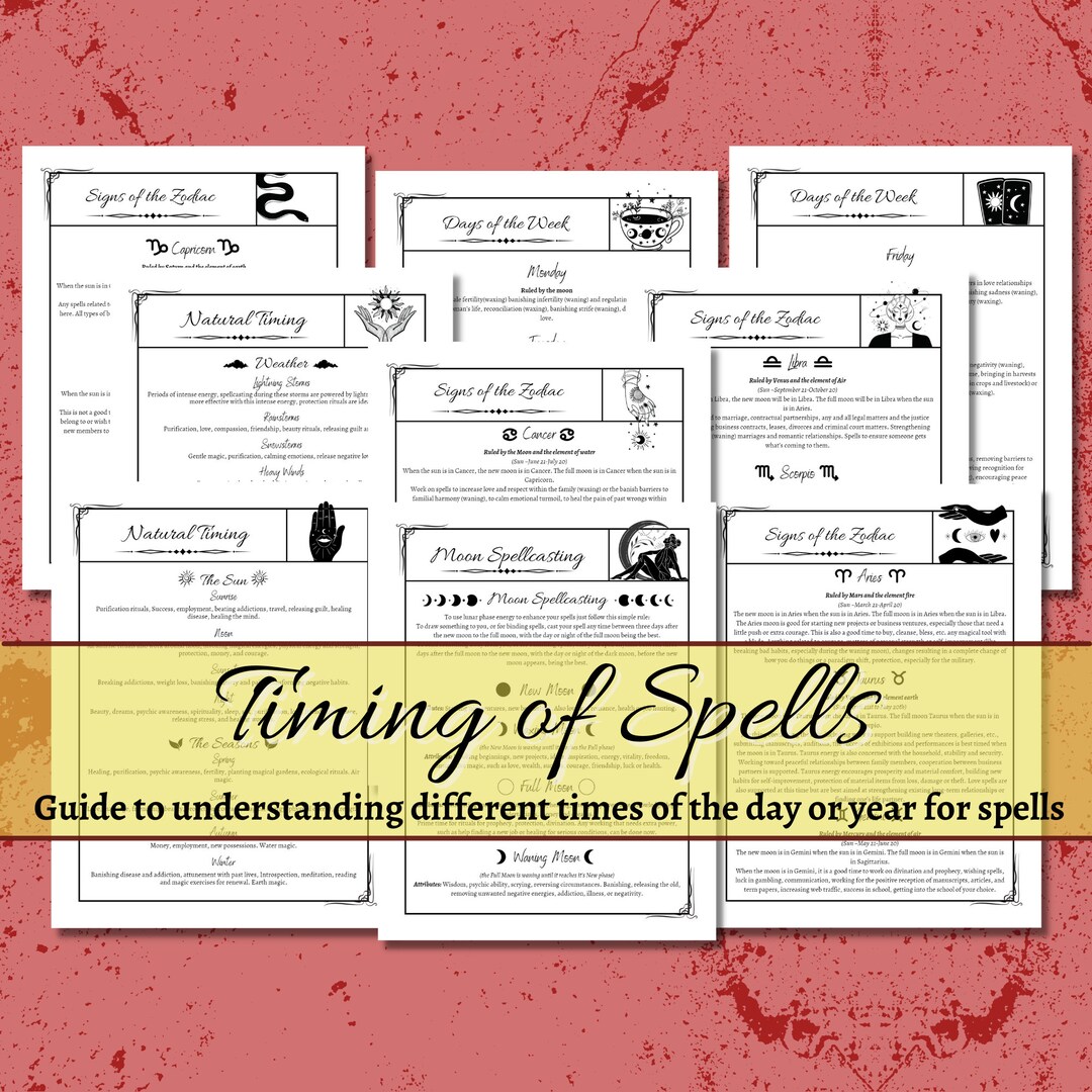 Spell Timing Grimoire Pages for Any Book of Shadows - Etsy