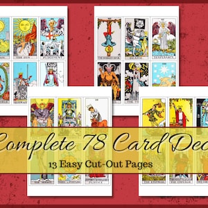 Tarot Deck, Printable Rider-waite Tarot Card Deck, With Major and Minor ...