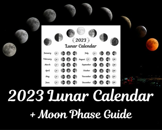 2023 Lunar Calendar. Moon Phase Grimoire Page | Etsy