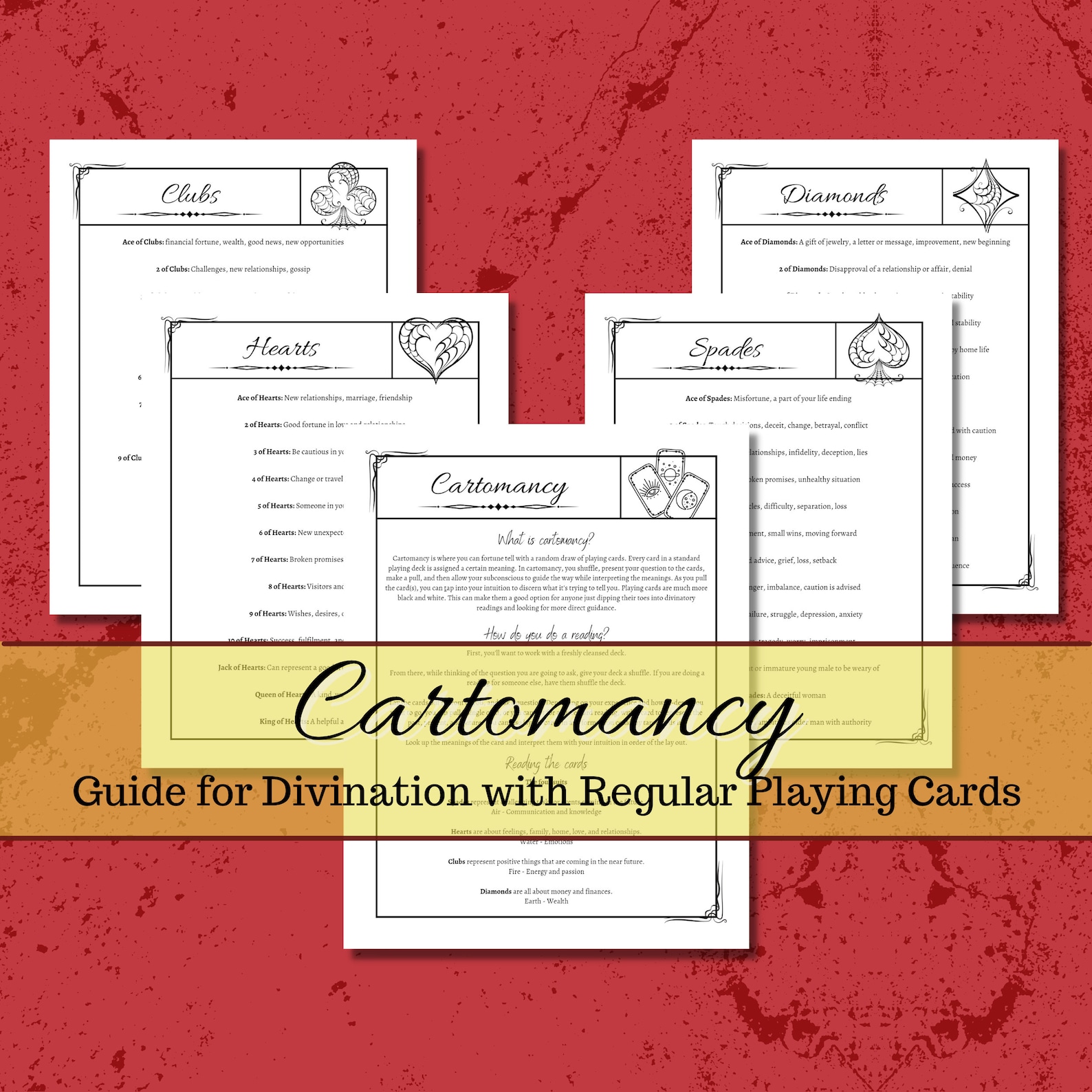 Playing Card Divination Cartomancy Guide Etsy