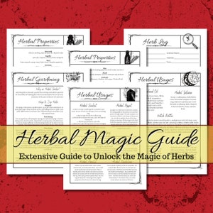 Herbal Magic Guide Grimoire Pages for any Book of Shadows