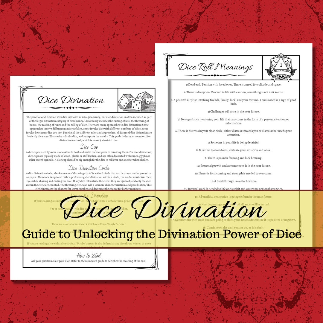 Dice Divination Grimoire Pages for Any Book of Shadows - Etsy