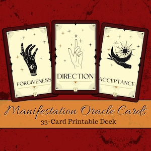 Manifestation Oracle Deck~ 33 Card Oracle Deck~ Manifest your Dreams~ Find your Purpose~ Tarot for the Soul~ PDF Printable Tarot Oracle Deck