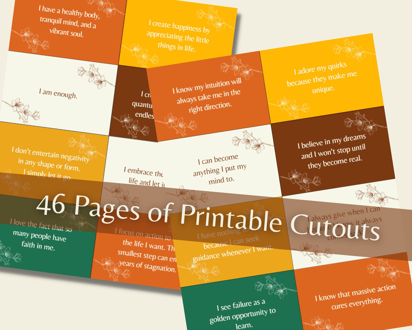 365 Daily Affirmation Cards Printable Digital Download Etsy