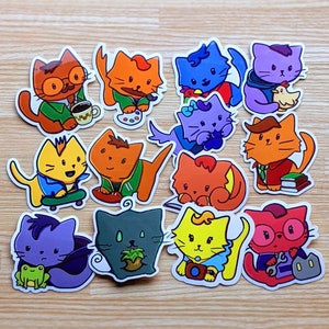 Full set of THIRTEEN stickers - 2 inch Vinyl Sticker, Stardew Valley Cat Sticker, Laptop Sticker