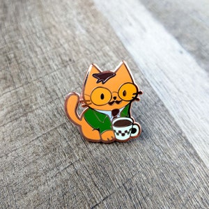 The Doctor - 1.5 inch Hard Enamel Pin, Stardew Valley Cat Enamel Pin, Lapel Pin