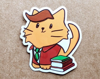 The Writer - 2 inch Vinyl Sticker, Stardew Valley Cat Sticker, Laptop Sticker