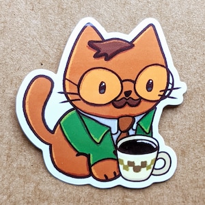 The Doctor - 2 inch Vinyl Sticker, Stardew Valley Cat Sticker, Laptop Sticker