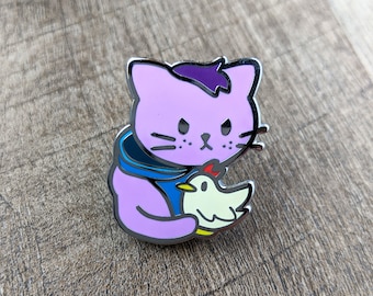 StarMEW Valley: The Chicken Farmer - 1.5 inch Stardew Valley Shane Cat Enamel Pin