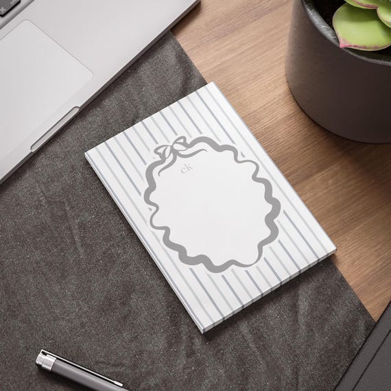 Gray Striped Frame Post-it Note Pads | Decorative Notepads, Stationery