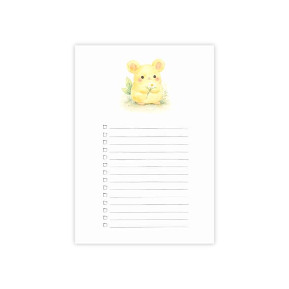 Watercolor Hamster Checklist Notepad | Post-it Note Pad