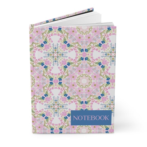 Pink Floral Kaleidoscope Hardcover Journal | Pattern Notebook
