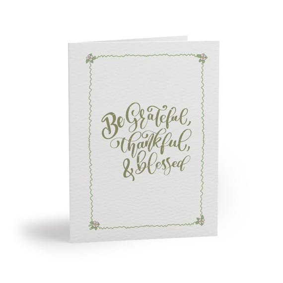 Be Grateful Thankful & Blessed thoughtful note | Pack of 8/16/24