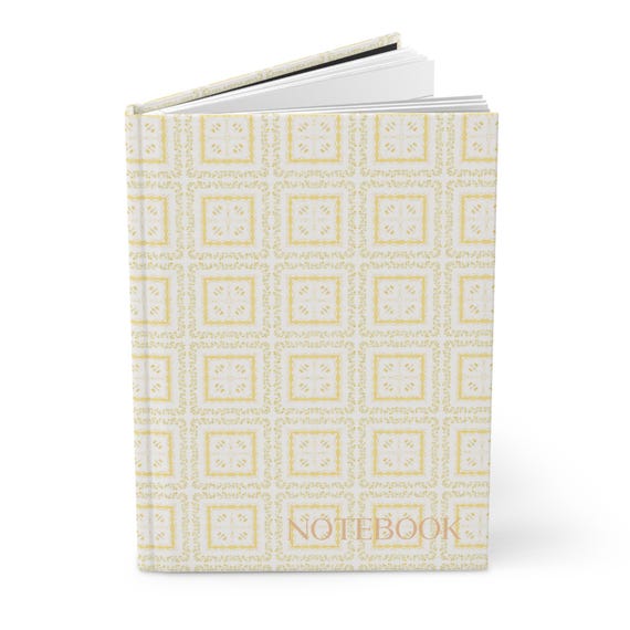 Yellow Geometric Tile Pattern Hardcover Journal | Matte Notebook