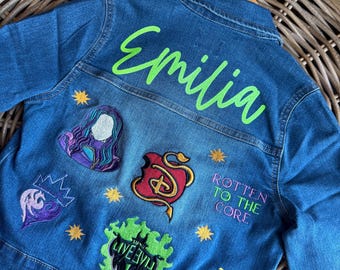 Descendants Custom Kids Embroidered Denim Jacket | Personalized | Rotten To The Core
