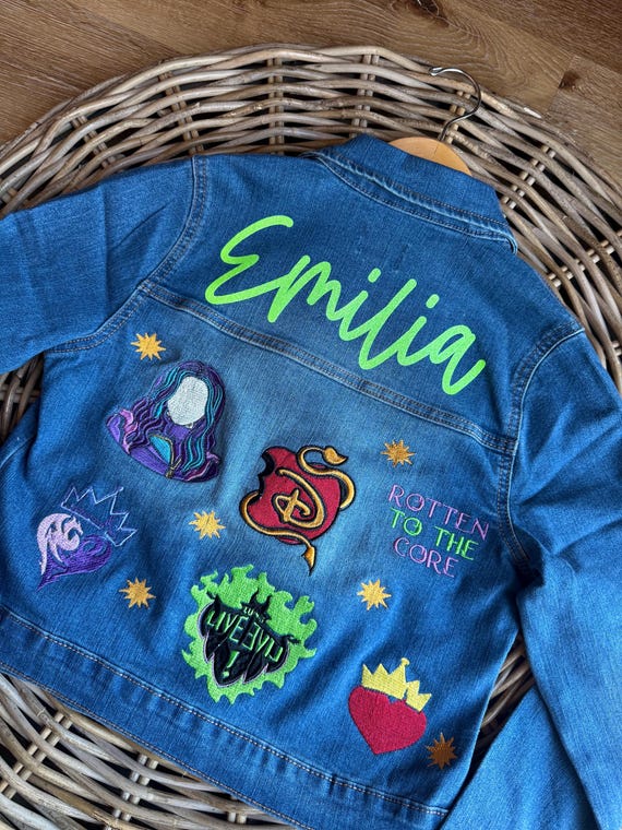 Descendants Custom Kids Embroidered Denim Jacket | Personalized 