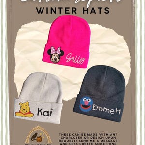 Custom Request for Custom Embroidered Kids Winter Hats