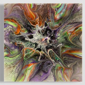 Acrylic Painting on canvas/ Fluid Art painting/ Abstract Painting/ Pour Painting/ Custom Painting/ Home Decor/ Wall Art/ 10x10