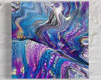 Acrylic Painting on canvas/ Wall Art/ Wall Decor/ Fluid Art painting/ Abstract painting/ Original painting/ Custom painting/ 12x12