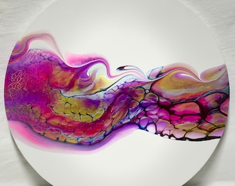 Acrylic Painting on canvas/ Home Decor/ Fluid Art painting/ Abstract painting/ Original painting/ Custom painting/ 12 inch round