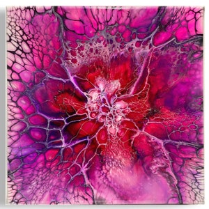 Acrylic Painting on canvas/ Fluid Art painting/ Abstract Painting/ Pour Painting/ Custom Painting/ Home Decor/ Wall Art/ 8x8/ Deep Edge