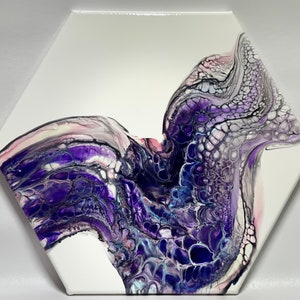 Acrylic Painting on Canvas/ Fluid Art painting/ Abstract Painting/ Pour painting/ Custom Painting/ Home Decor/ Wall Art/ 13 1/2x16/ Hexagon