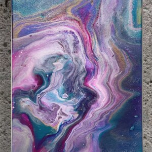 Pintura acrílica sobre lienzo/ Arte fluido/ Pintura abstracta/ Pintura original/ Pintura personalizada/ 12x16
