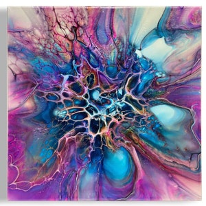 Peinture acrylique sur toile/ Peinture d'art fluide/ Peinture abstraite/ Pour peinture/ Peinture personnalisée/ Décoration d'intérieur/ Art mural/ 10x10/ Deep Edge