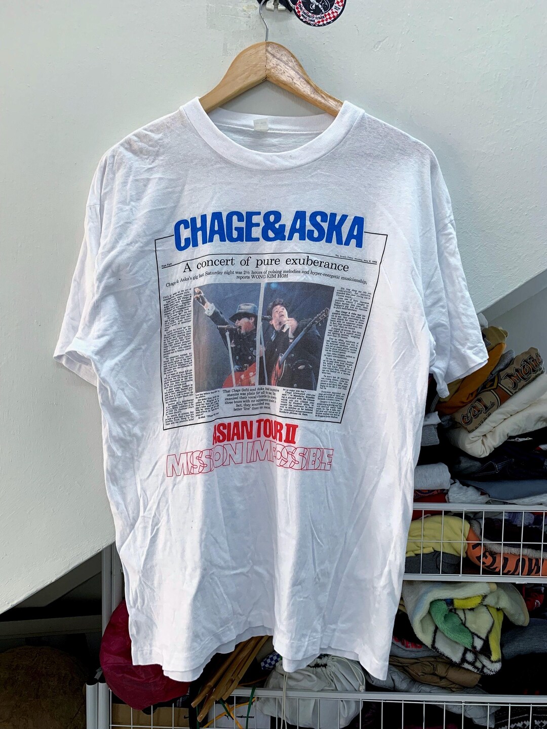 美品 CHAGE&ASKA CONCERT TOUR 電光石火 Tシャツ 美品 CHAGE&ASKA