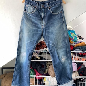 Size 32 Inch vintage Big E Levis 551z J22 Button Japanese denim selvedge Levis discontinued model jeans relax denim