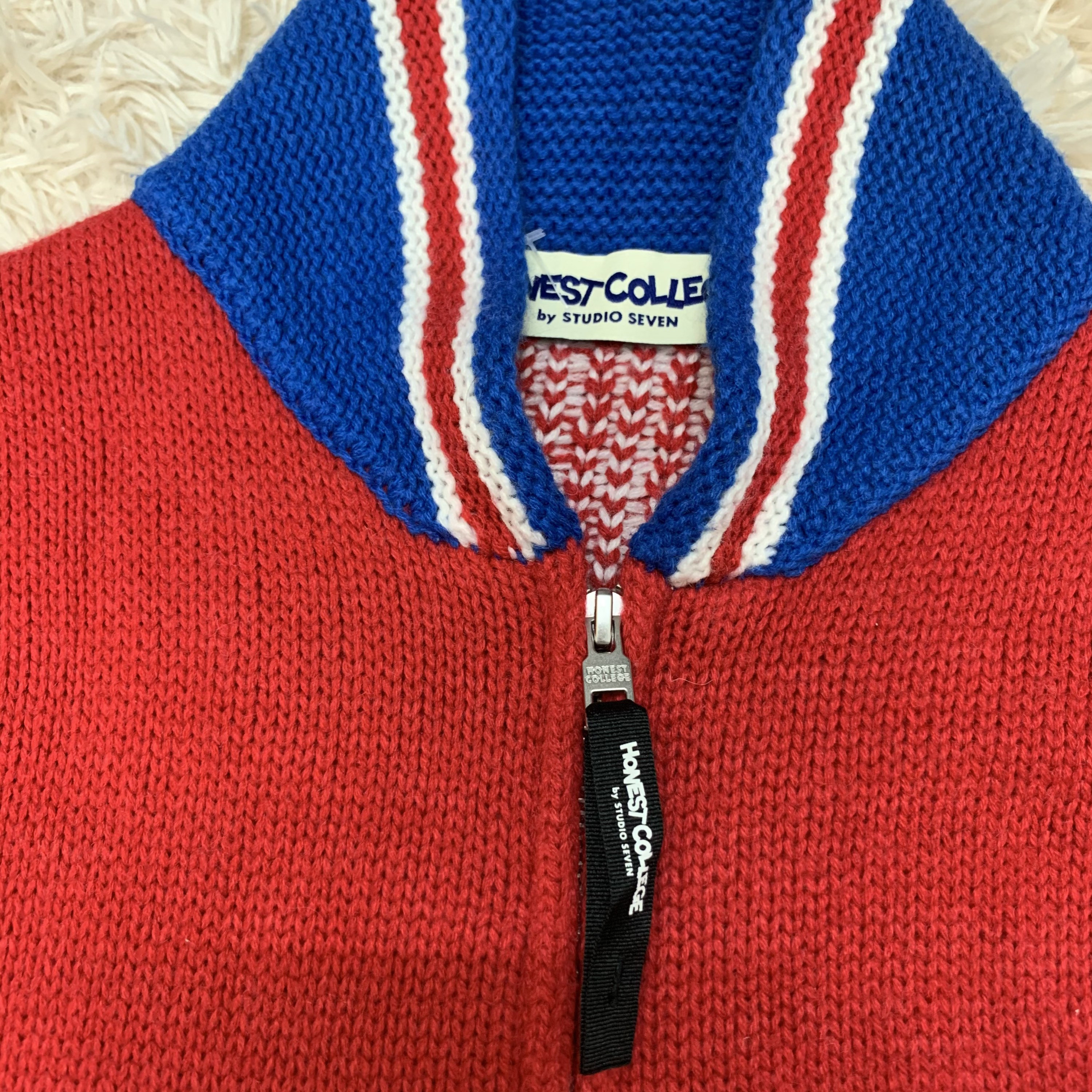Honest College by Studio Seven Knitwear Varsity Jacket Rare