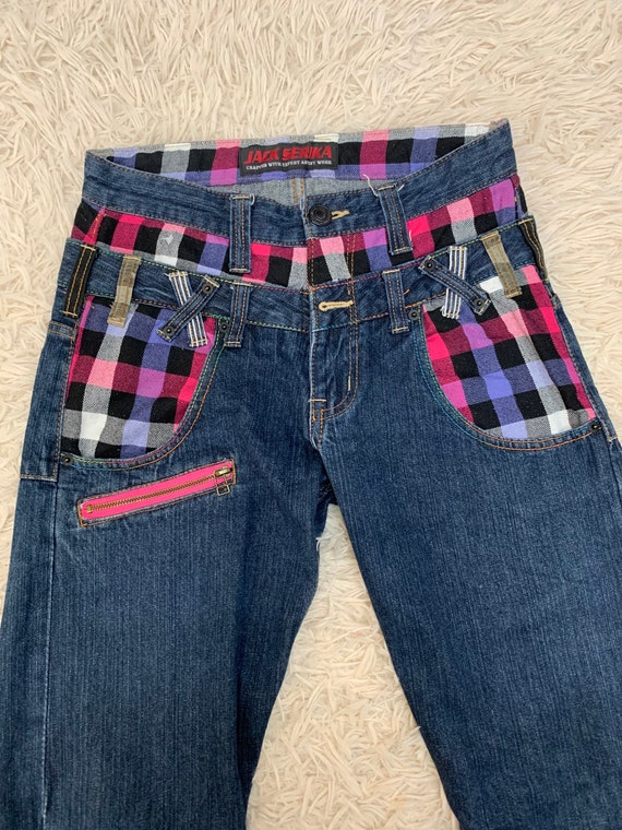 Size 30: Jack Serka Double waisted pattern Jeans … - image 3