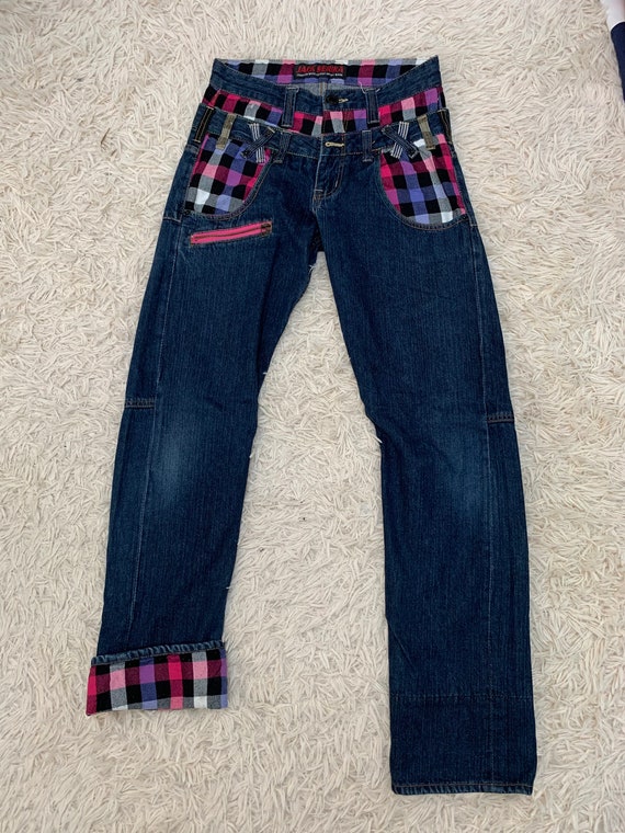 Size 30: Jack Serka Double waisted pattern Jeans … - image 1