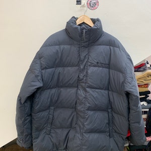 Größe XL: Vintage Champion puffer Jacket small logo grau