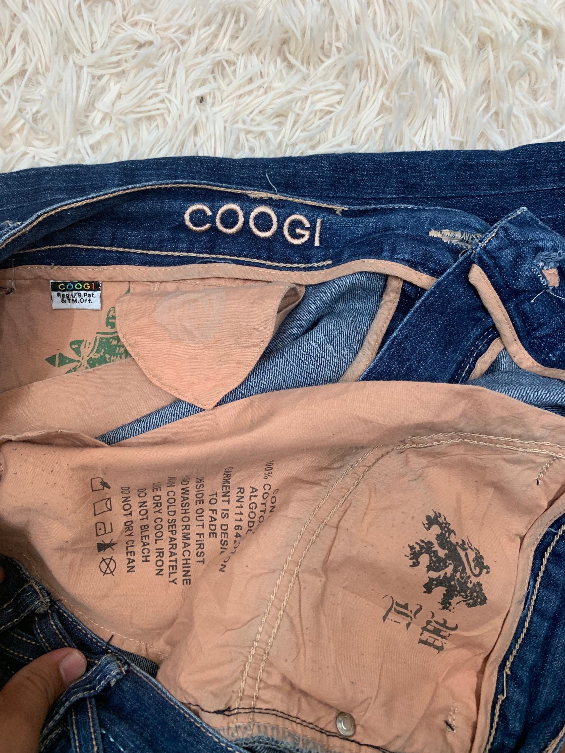 Size 44 Inchs : Vintage Coogi Jeans Hip Hop Rapper Jeans