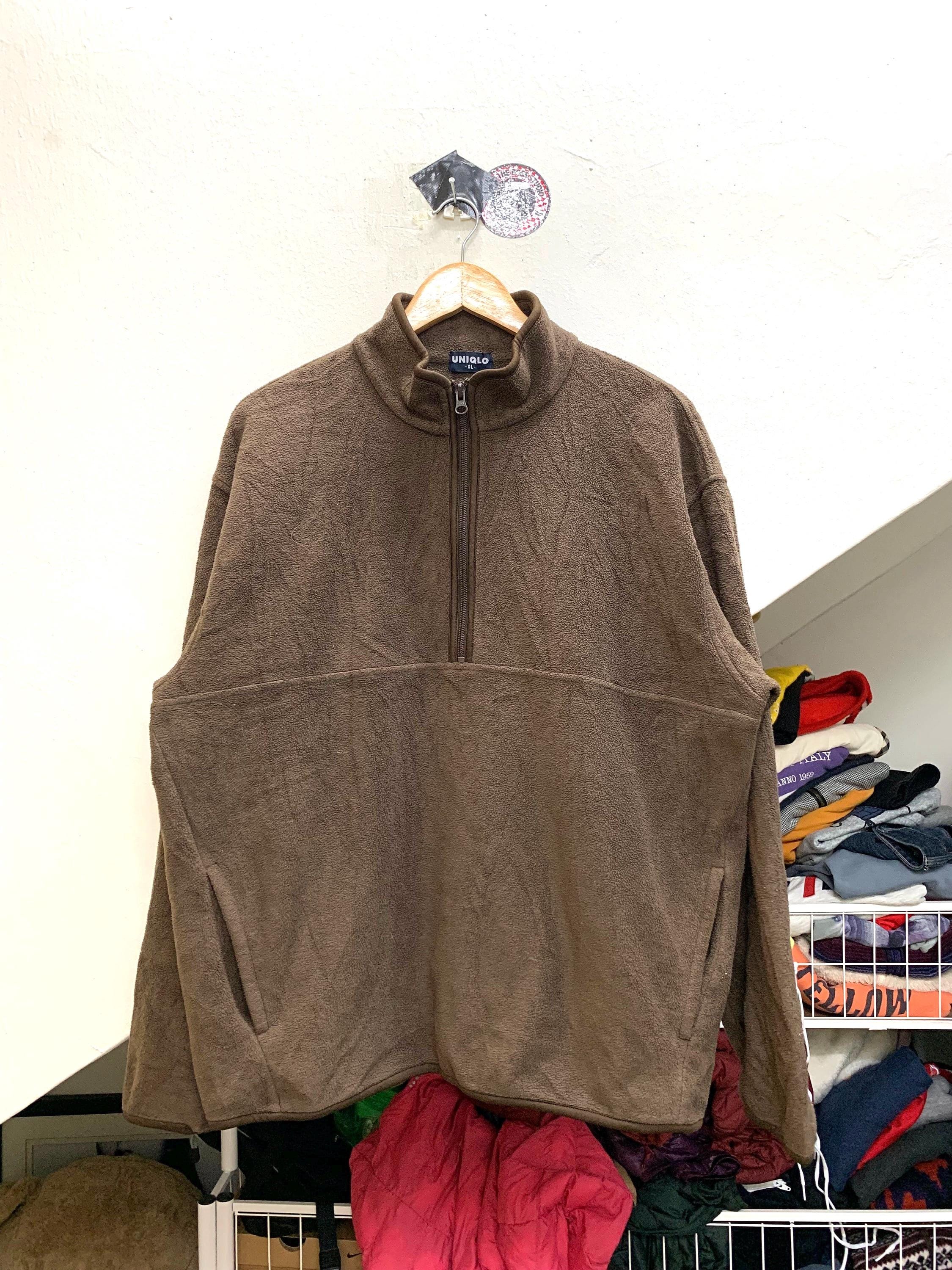 Size XL : Vintage Uniqlo Half Zipper Yarn Fleece Sherpa