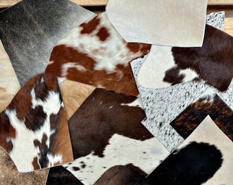 Genuine Cowhide Material Offcuts - for Arts and Crafts - Cowhide Remnants - Cowhide Scrap