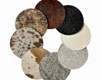 Cowhide coasters - 50% OFF - Genuine cowhide - priced per coaster - Huge variety of options, Handmade