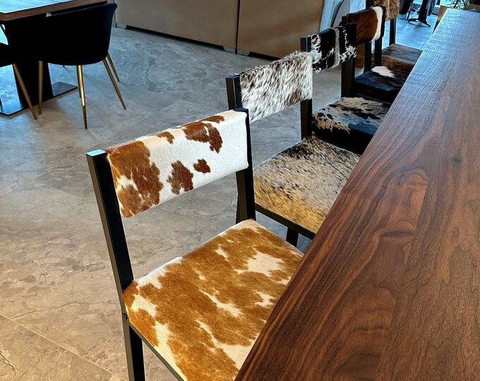 Cowhide Bar Stool / Cowhide Counter Stool With Backs FPBK Etsy