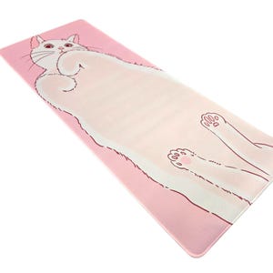 Kawaii Pink Cat Desk Mat | Large Extended Gaming Mouse Pad & Keyboard Mat image 4