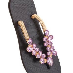 Flip flop, Personalized Havaianas, Beach Accessories, Handmade Sandals, Bling Flip Flop, Luxury Sandals, Bridal Flip Flop, black romantic