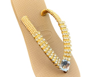 Personalisierte Havaianas Flip Flops, Bling Brautsandalen